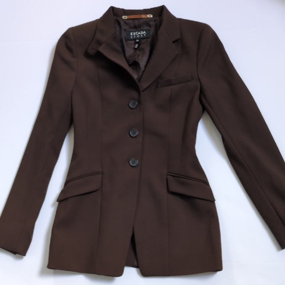 Escada Sport Brown / Black Blazer NWOT - Picture 3 of 10